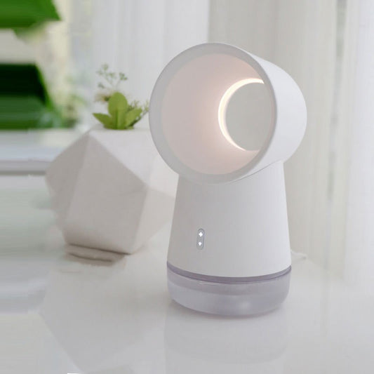 Desktop Leafless Fan & Humidifier – 2-in-1 Cooling and Moisturizing