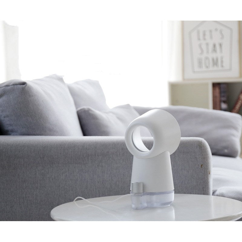 Desktop Leafless Fan & Humidifier – 2-in-1 Cooling and Moisturizing